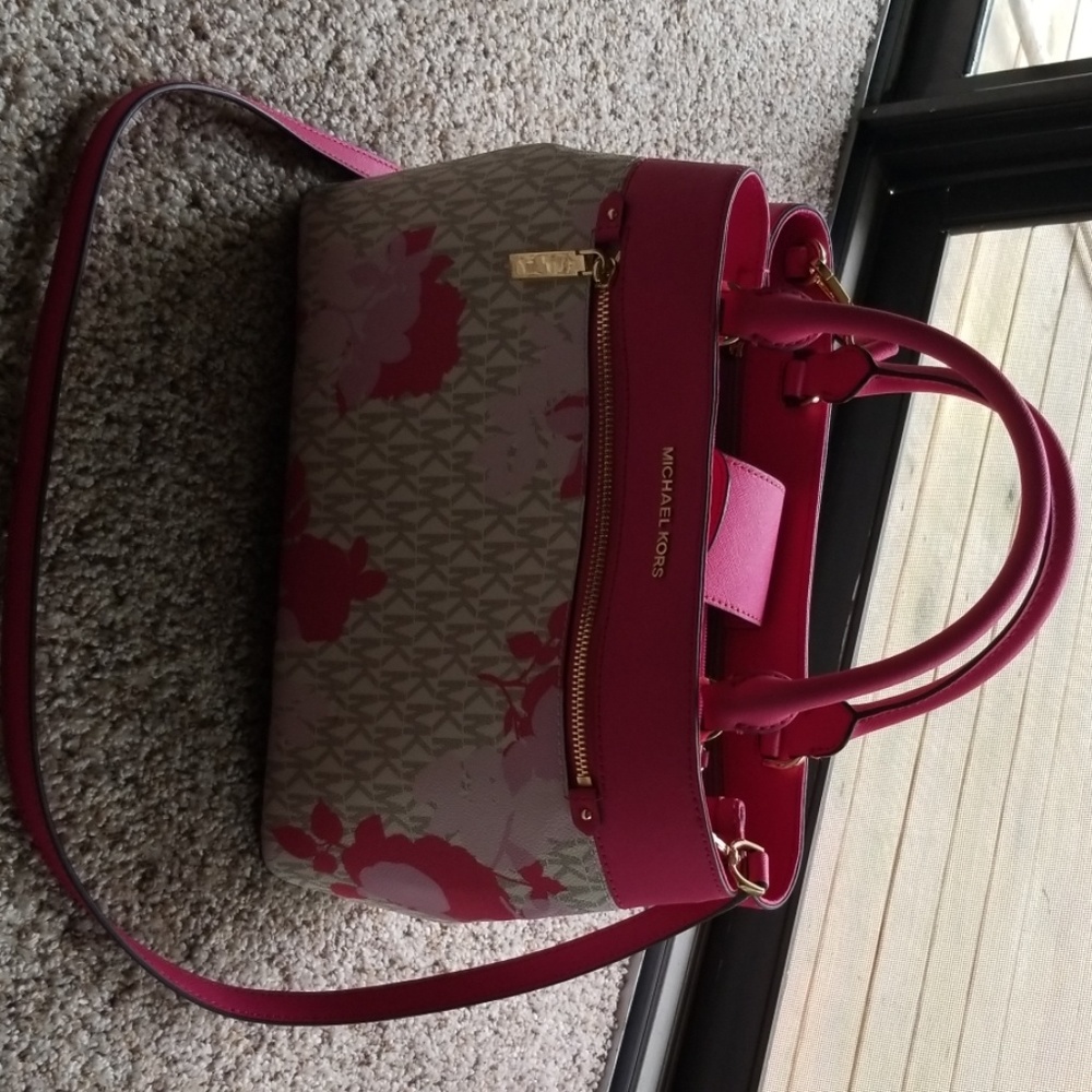 Michael Kors Pink floral MK purse